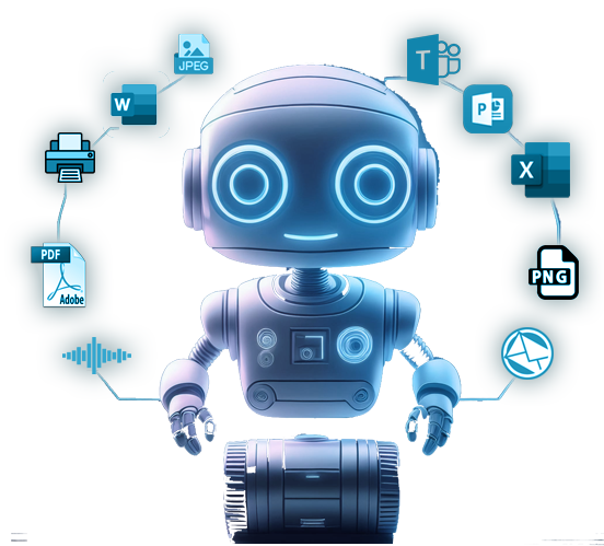 Robot for files illustration Robot for files