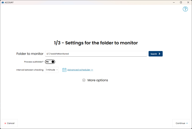 Set options fo the folder